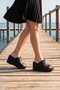 Valery Plus Black Genuine Calfskin Wedge Heeled Slippers - 3