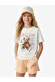 Teddy Bear Printed Short Sleeve Crew Neck Cotton T-Shirt - 2