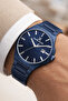 Men's Wristwatch with Calendar Steel Strap Blue Zmdk1129 - 4