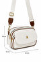 Women's Leather White-Tan Cover 3-Compartment Crossbody Shoulder Bag with Adjustable Textured Strap Daily Stylish Mini Bag - 6