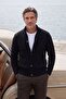 Men's Thick Knitwear Black Cardigan Classic Fit with Buttons and Zippered Pockets - 5248m