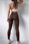& Boutique Women's High Waist Gathering Tights Seamless No-Show Sports Tights - 3