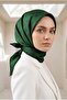 Twill Silk Monogram Patterned 100% Emerald Green Hand Sewing 90X90 Scarf Sewing Shape - 2