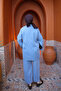 Blue Collared Buttoned Tunic and Trousers Set - 5