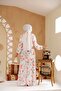 Floral Patterned White Hijab Dress 27964B - 2