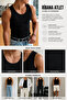 Men's Sportsman Undershirt Halter Neck Stretch Fabric Cotton Black Undershirt - 2