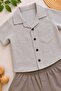 Boy's Thin Summer Short Sleeve Shirt with Satin Shorts 2-Piece Set Holiday Set/Full Fit - 2