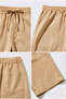 Men's Beige Elastic Waist Comfortable Cut Tencel Gabardine Jogger Pants - 3