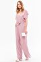 Dried Rose Double Breasted Collar and Belted Wide Leg Jumpsuit with Pockets - V Detailed ARM-24Y001073 - 5