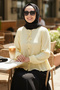 تونيك إسلامي أصفر بأزرار 11002SR - 2