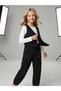 Girl's Jeans Vest White Body Cargo Pocket Trousers 3-Piece Set - 3