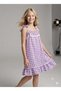 Girl's Gingham Woven Long Dress - 3