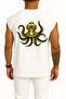 Oversize Steampunk Octopus Diver Hooded Tank Top with Chest and Back Print - 2
