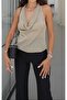 Beachwear Degaje Yaka Gold Blouse - 3