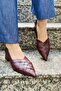 Peyton Burgundy Color Pointed Toe Women's Low Heeled Shoes - 6