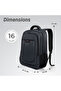 16” Backpack with Laptop Sleeve | Lightweight School & College Bag – Grey - 8