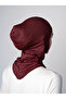 Large Size Hijab Bonnet with Neck Collar - Burgundy - (St224), (Id 3422406) - 4
