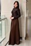 Sequin Detailed Curved Evening Dress - 2