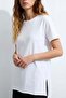 Round Neck Women's T-Shirt with Side Slits - 2