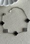 Steel Black Floral Women's Bracelet – 17+2 cm Gold Color Bracelet |   Non-Tarnish Women's Jewelry - 3