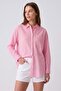 Pink Wrapped Detailed Striped Shirt - 7