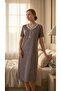 Angelique Bamboo Fabric Short Sleeve Lace and Button Detailed Floral Patterned Nightgown 22544-545 - 2