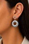 Women Earrings Vintage Tooling Dangle Two Round 4cm Earrings - 2