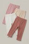 Girls' Baby Tights - Set of 4 Plain Basic Lycra Seasonal Long Tights Pink Beige White Fuchsia - 2