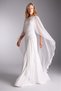 Women's Ecru Volan Detail Chiffon Kimono Kaftan & Evening Dress Wedding Dress Cape Beach Wear