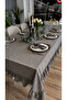 Pearl Velvet Textured Ruffled Tablecloth Smoked Gray - 5
