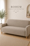 Boucle Bohemian Elasticated 3-Seater Sofa Cover Non-Slip Stretchable and Washable Sofa Slipcover
