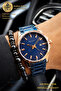 Original Watch Bracelet Gift Navy Blue Rose Copper Men's Wristwatch with Calendar - 7