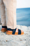 Farah Genuine Leather Navy Blue Light Sole Sandals - 3