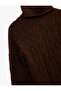 X Sima Tarkan - Long Sleeve Turtleneck Oversize Hair Knit Sweater - 5