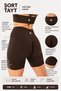 Women's High Waist Scrunch Tightening Dark Brown Short Shorts Tights 13 cm Push up Fitness Sports Tights