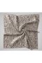 Twill Silk Scarf Beige–Gray Patterned Tok Duruşlu 90X90 - 8