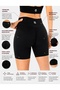 Women's High Waist Scrunch Tightening Black Short Shorts Tights 13 cm Black Push up Fitness Sports Tights