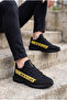 Black Yellow Men's Skin Sneakers 0012SANTO - 6