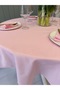 Royal Linen Textured Glitter Round Tablecloth Pink - 6