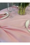 Royal Linen Textured Glitter Round Tablecloth Pink - 5
