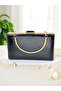 New Model Black Color Shiny Patterned Chain Strap Handle Women's Evening Dress Bag Wedding Engagement Graduation - 6