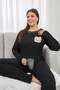 Cat Embroidered Plus Size Pajama Set
