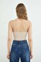 Ribbed Rope Strap Covered Snap Fastener Bodysuit - 7