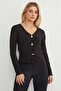 V-Neck Blouse with Metal Accessories - 2