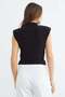 Shoulder Shoulder Pad Piece Double-Breasted Collar Blouse - 8