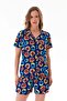 Donut Patterned Shirt Collar Shorts Pajama Set - 3