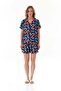 Donut Patterned Shirt Collar Shorts Pajama Set - 8