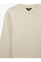 Cotton Long Sleeve Textured Basic Crew Neck Sweatshirt - 7