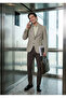 Light Green Patterned Shirt Shoulder Slim Fit Cotton Blend Jacket - 2