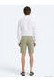 Green Plain Fabric Jogging Fit Casual Bermuda - 5